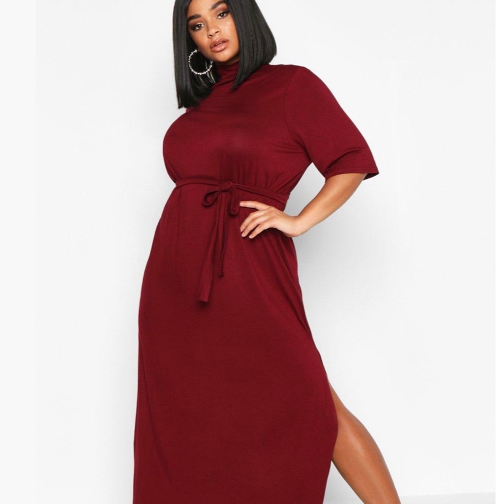 Plus High Neck T-Shirt Dress